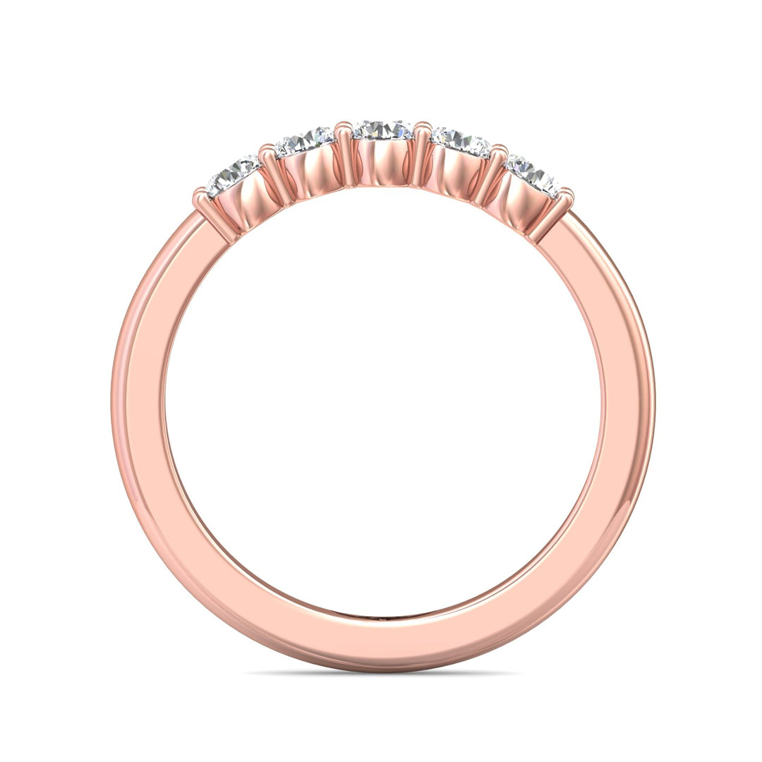 18K Gold Pink Channel/Shared Prong Wedding Band from the Channel/Shared Prong collection - DWBSP1-.50_18KP