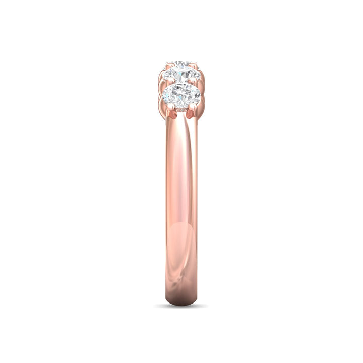 14K Gold Pink Channel/Shared Prong Wedding Band from the Channel/Shared Prong collection - DWBSP1-.75_14KP