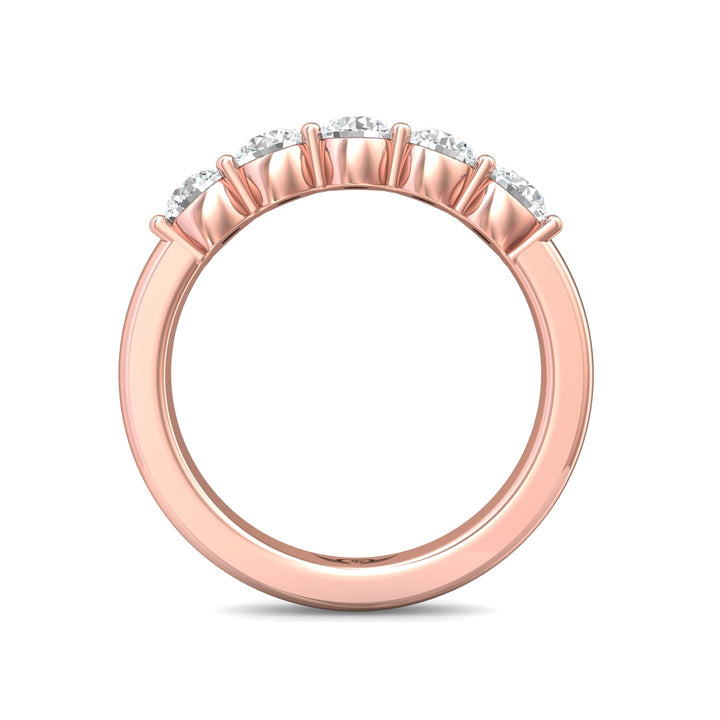 14K Gold Pink Channel/Shared Prong Wedding Band from the Channel/Shared Prong collection - DWBSP1-1.00_14KP