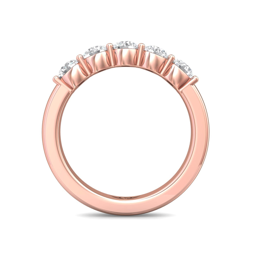 18K Gold Pink Channel/Shared Prong Wedding Band from the Channel/Shared Prong collection - DWBSP1-1.00_18KP