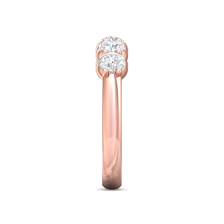 18K Gold Pink Channel/Shared Prong Wedding Band from the Channel/Shared Prong collection - DWBSP1-1.00_18KP