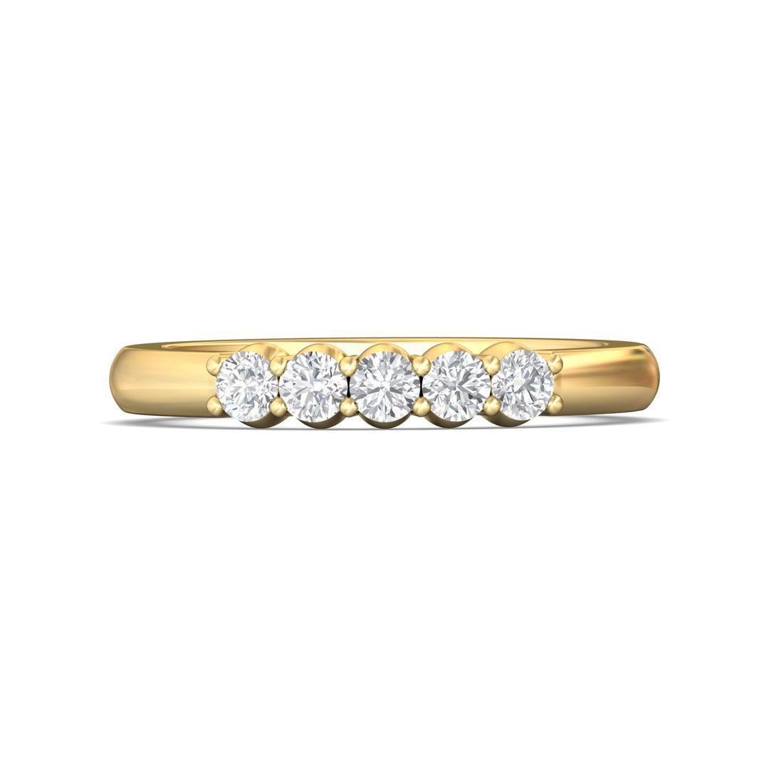 14K Gold Yellow Channel/Shared Prong Wedding Band from the Channel/Shared Prong collection - DWBSP1-.35_14KY