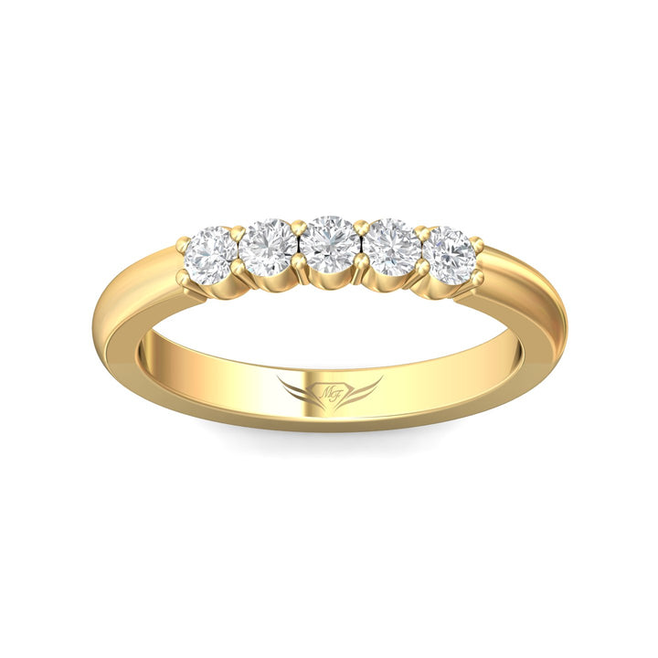 18K Gold Yellow Channel/Shared Prong Wedding Band from the Channel/Shared Prong collection - DWBSP1-.35_18KY