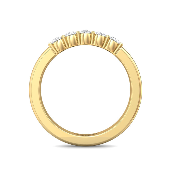14K Gold Yellow Channel/Shared Prong Wedding Band from the Channel/Shared Prong collection - DWBSP1-.35_14KY