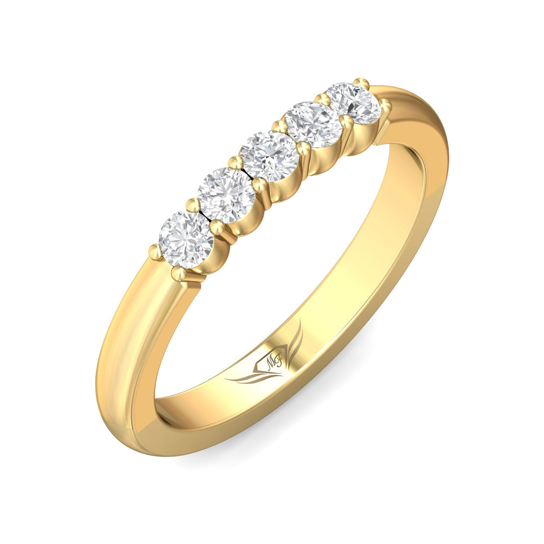 14K Gold Yellow Channel/Shared Prong Wedding Band from the Channel/Shared Prong collection - DWBSP1-.35_14KY