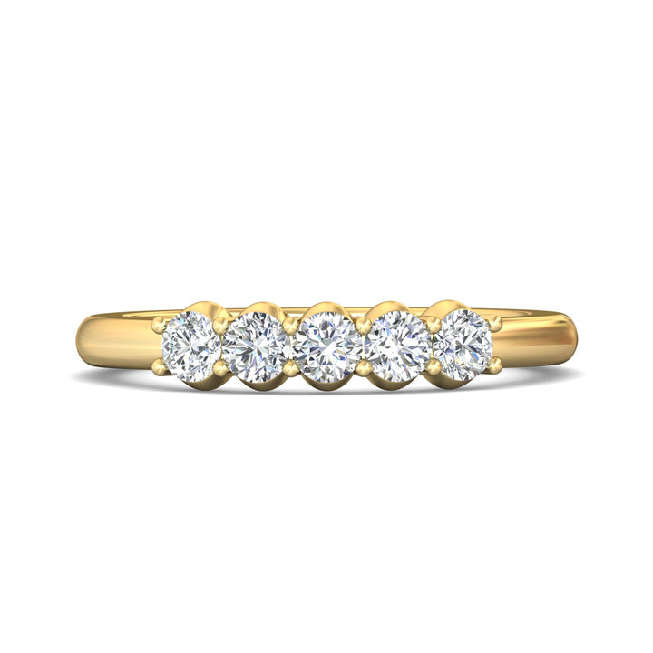 14K Gold Yellow Channel/Shared Prong Wedding Band from the Channel/Shared Prong collection - DWBSP1-.50_14KY