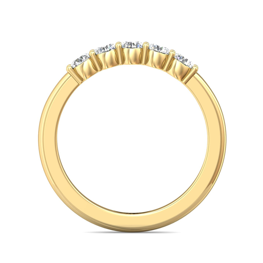 14K Gold Yellow Channel/Shared Prong Wedding Band from the Channel/Shared Prong collection - DWBSP1-.50_14KY