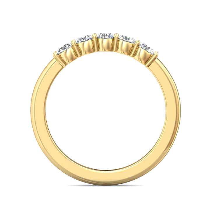 14K Gold Yellow Channel/Shared Prong Wedding Band from the Channel/Shared Prong collection - DWBSP1-.50_14KY