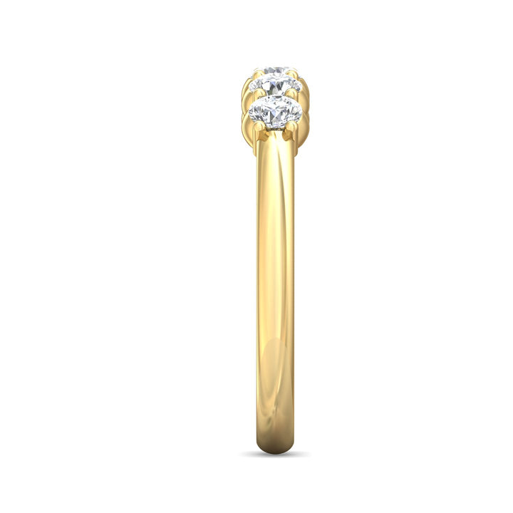 14K Gold Yellow Channel/Shared Prong Wedding Band from the Channel/Shared Prong collection - DWBSP1-.50_14KY