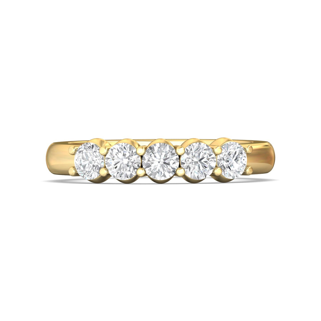 14K Gold Yellow Channel/Shared Prong Wedding Band from the Channel/Shared Prong collection - DWBSP1-.75_14KY
