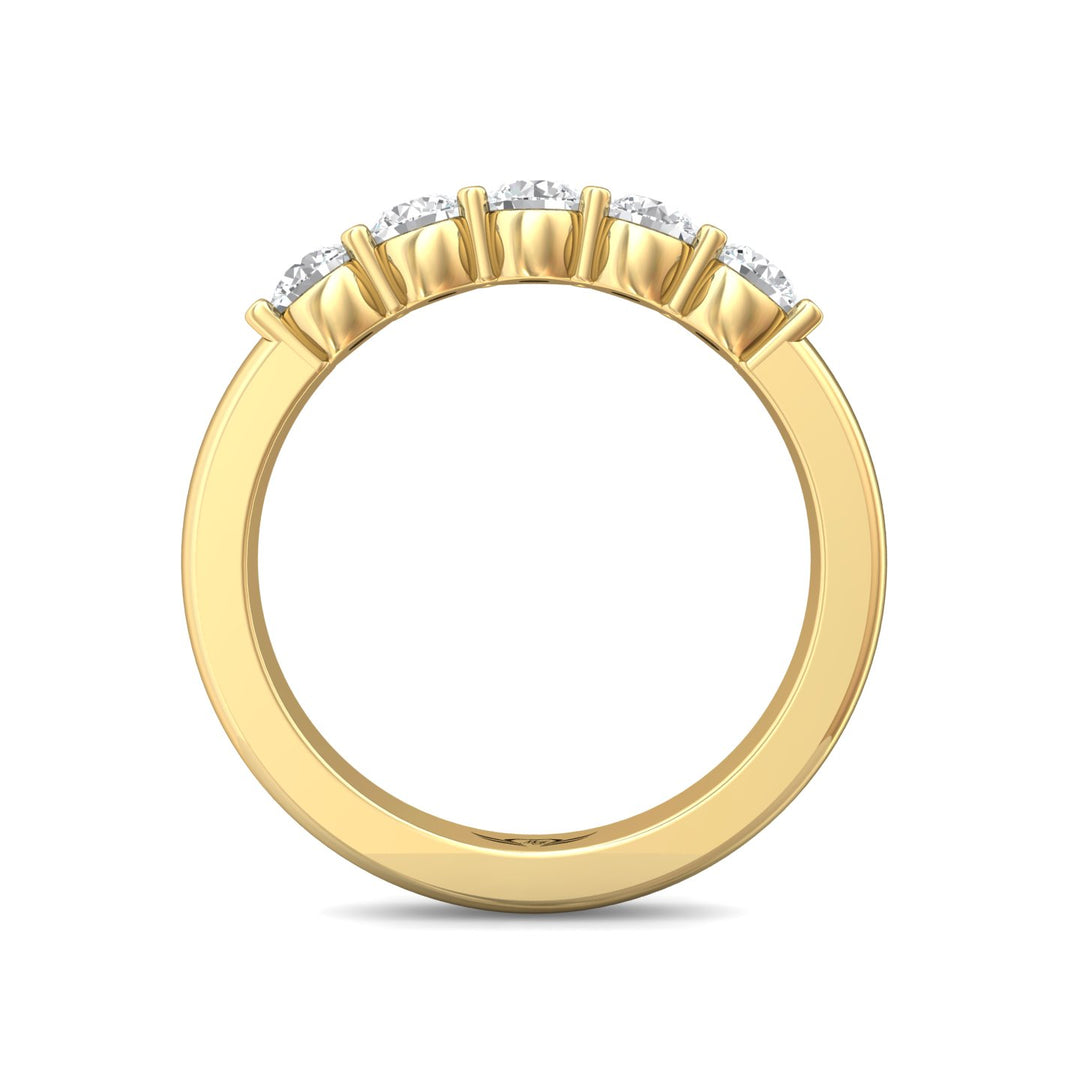 14K Gold Yellow Channel/Shared Prong Wedding Band from the Channel/Shared Prong collection - DWBSP1-.75_14KY