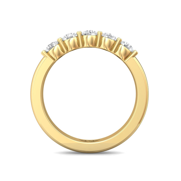 18K Gold Yellow Channel/Shared Prong Wedding Band from the Channel/Shared Prong collection - DWBSP1-.75_18KY