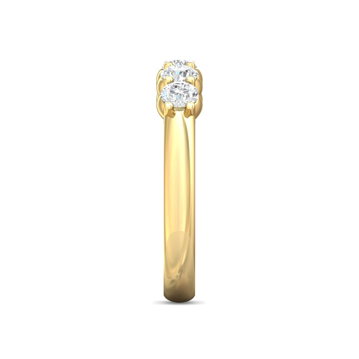 14K Gold Yellow Channel/Shared Prong Wedding Band from the Channel/Shared Prong collection - DWBSP1-.75_14KY
