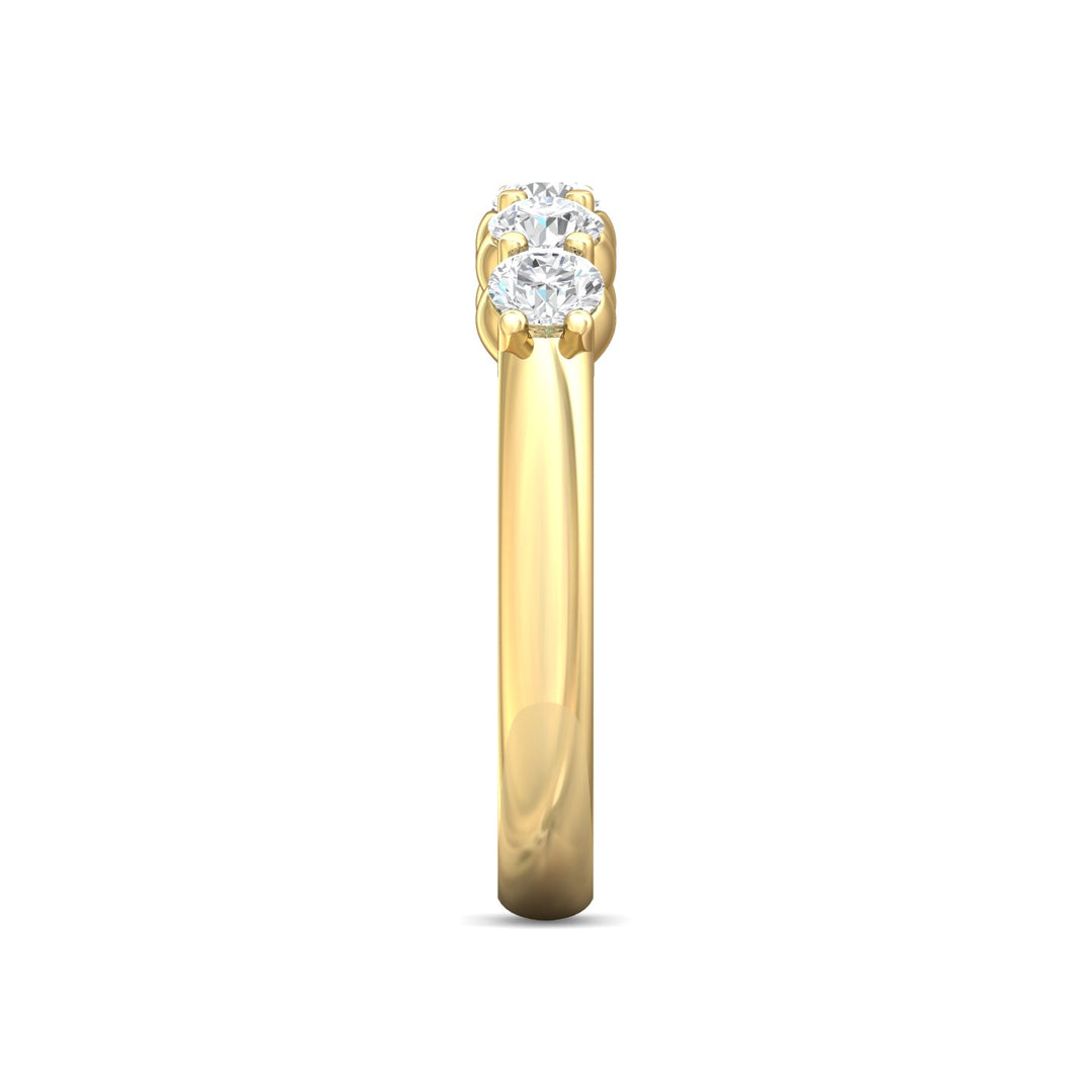 18K Gold Yellow Channel/Shared Prong Wedding Band from the Channel/Shared Prong collection - DWBSP1-.75_18KY