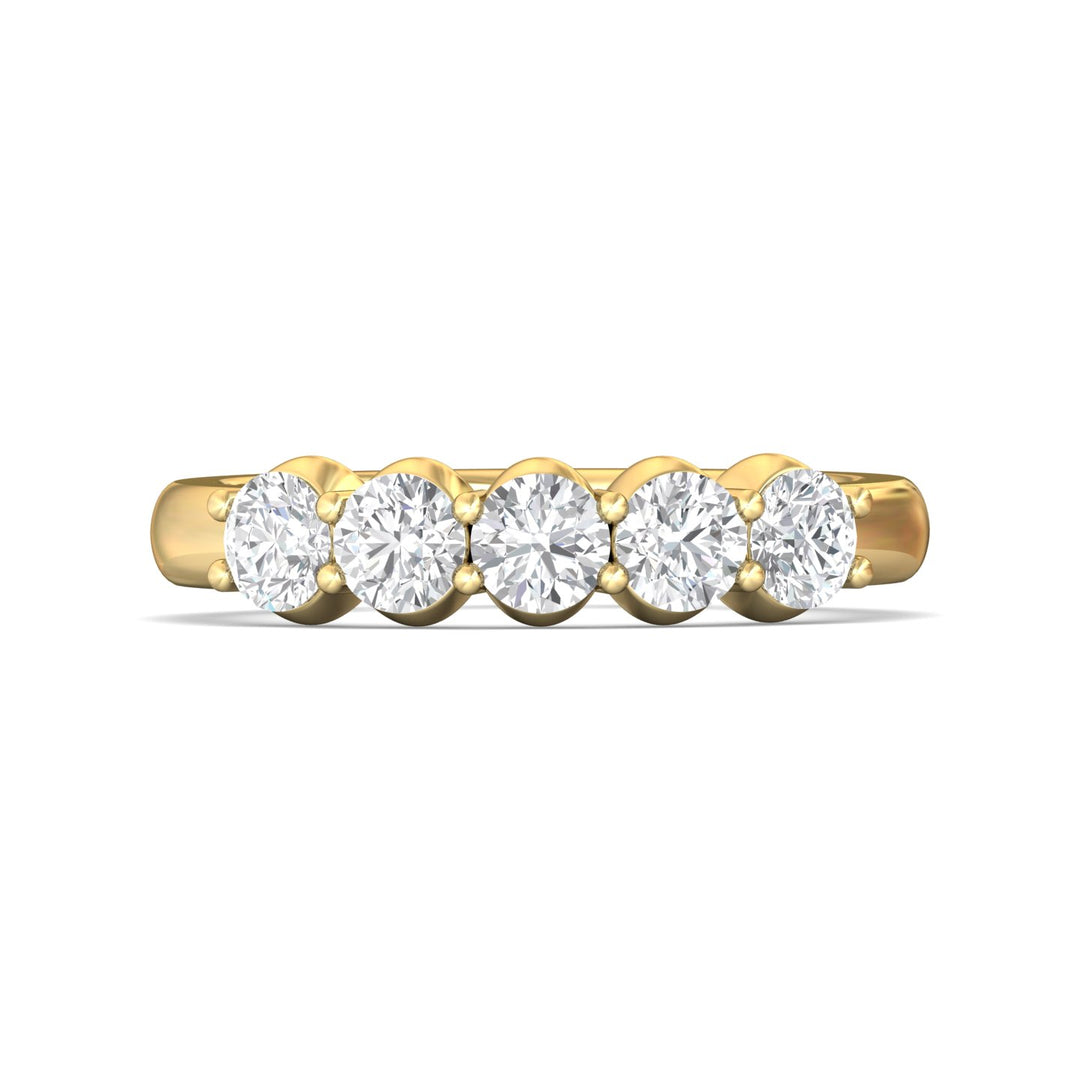 14K Gold Yellow Channel/Shared Prong Wedding Band from the Channel/Shared Prong collection - DWBSP1-1.00_14KY