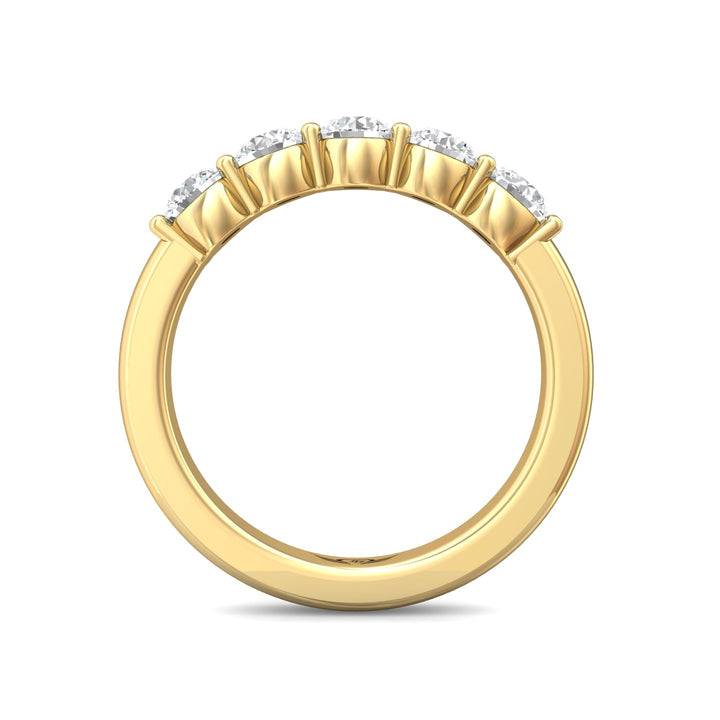 14K Gold Yellow Channel/Shared Prong Wedding Band from the Channel/Shared Prong collection - DWBSP1-1.00_14KY
