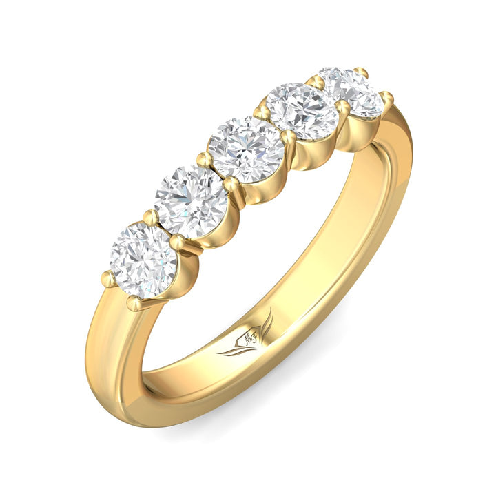 14K Gold Yellow Channel/Shared Prong Wedding Band from the Channel/Shared Prong collection - DWBSP1-1.00_14KY