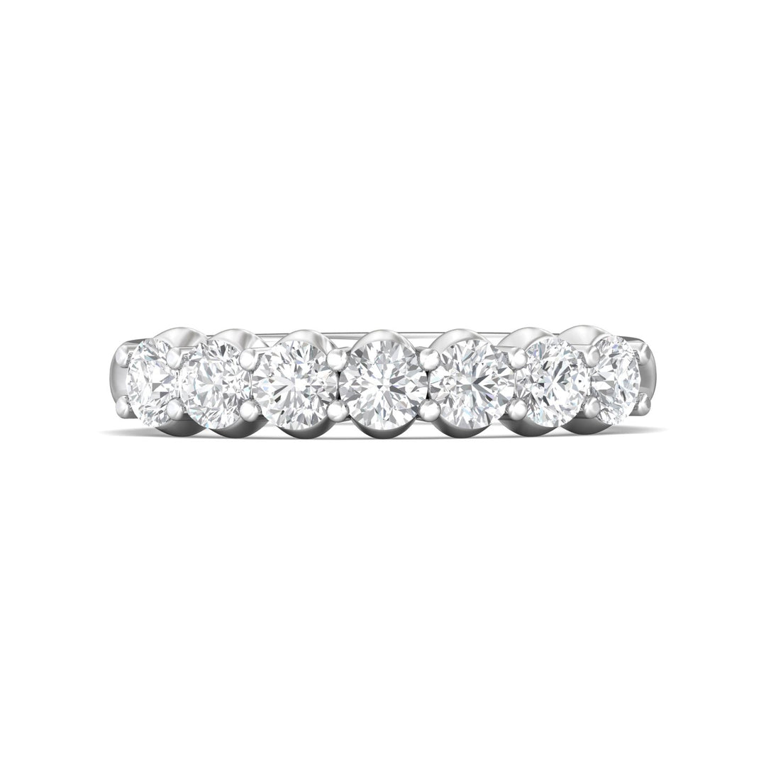 14K Gold White Channel/Shared Prong Wedding Band from the Channel/Shared Prong collection - DWBSP2-1.00_14KW