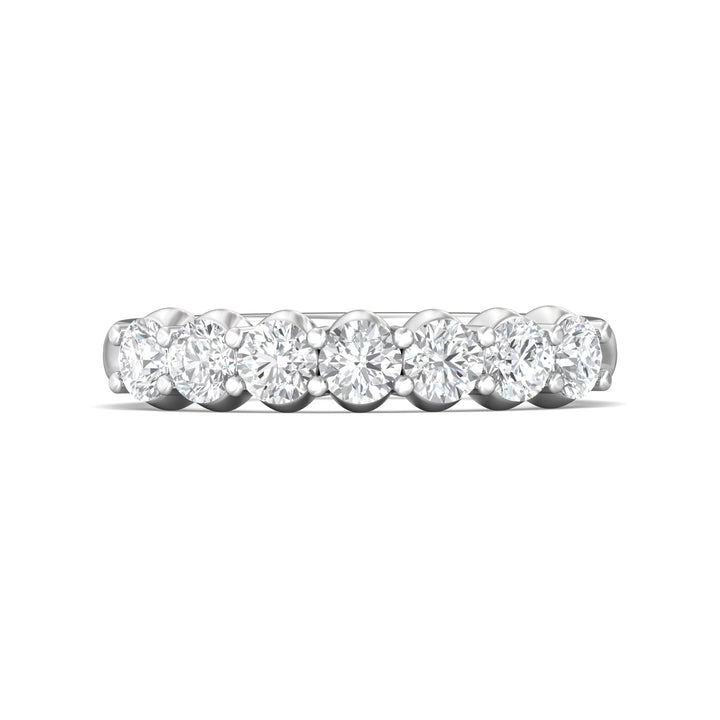 14K Gold White Channel/Shared Prong Wedding Band from the Channel/Shared Prong collection - DWBSP2-1.00_14KW