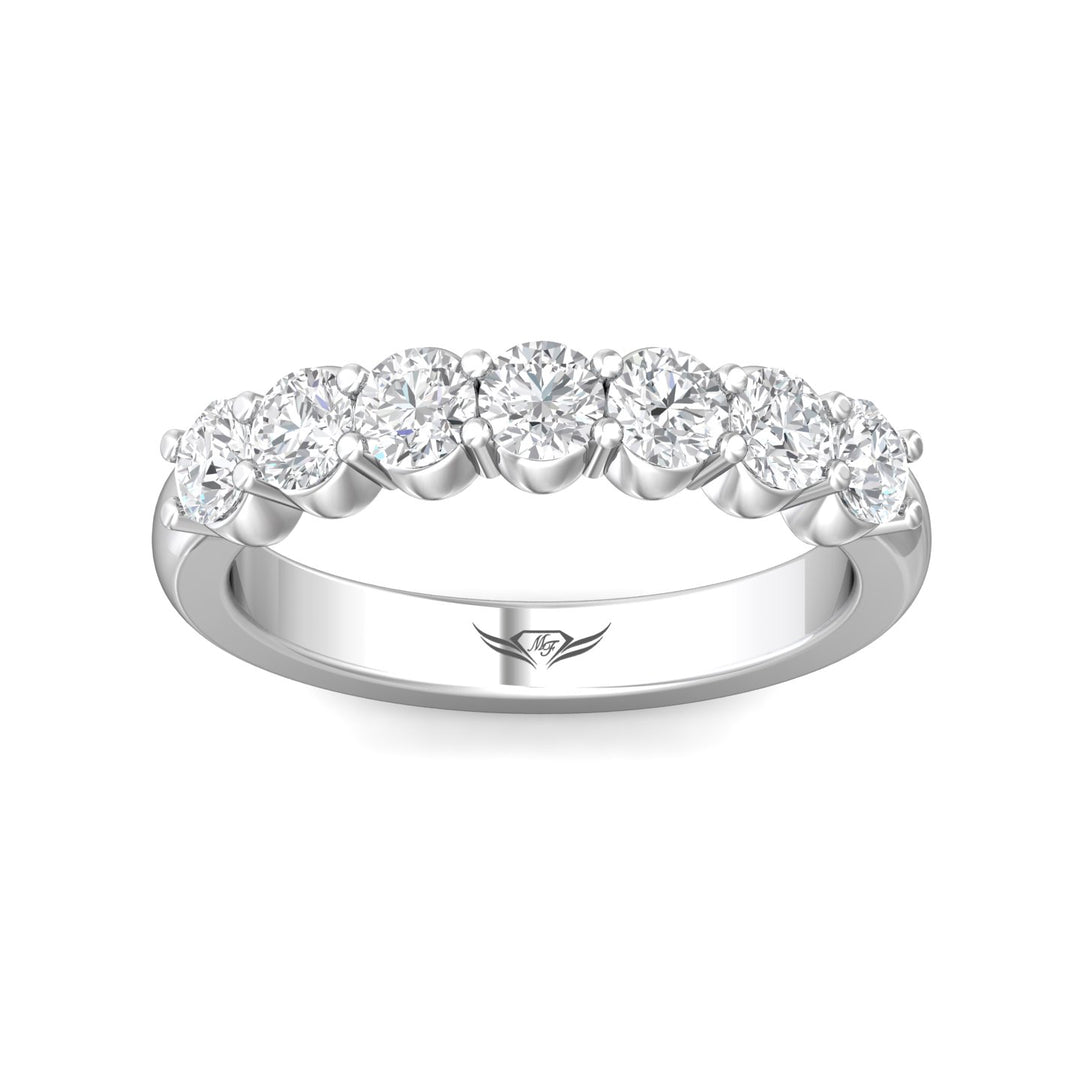 Platinum White Channel/Shared Prong Wedding Band from the Channel/Shared Prong collection - DWBSP2-1.00_PlatW