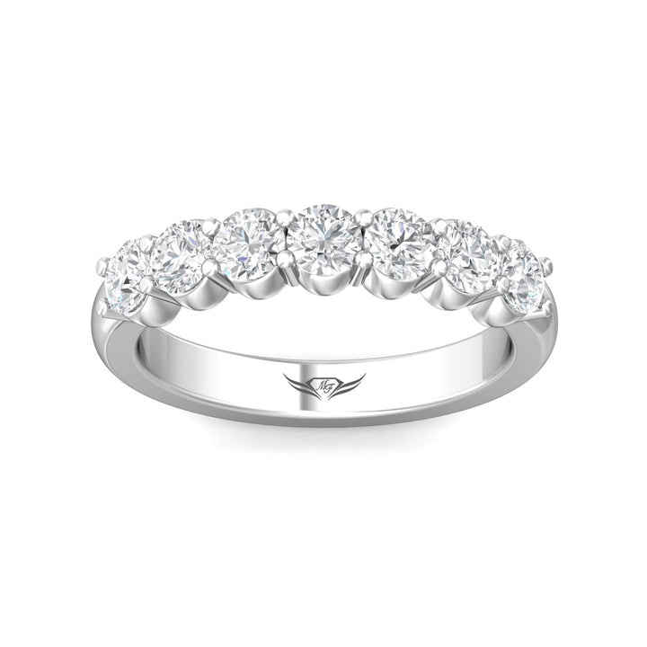 Platinum White Channel/Shared Prong Wedding Band from the Channel/Shared Prong collection - DWBSP2-1.00_PlatW