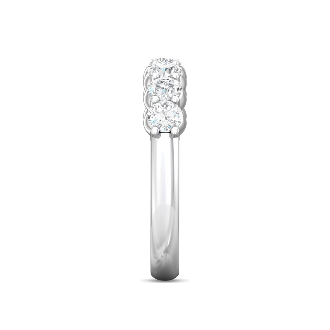 Platinum White Channel/Shared Prong Wedding Band from the Channel/Shared Prong collection - DWBSP2-1.00_PlatW