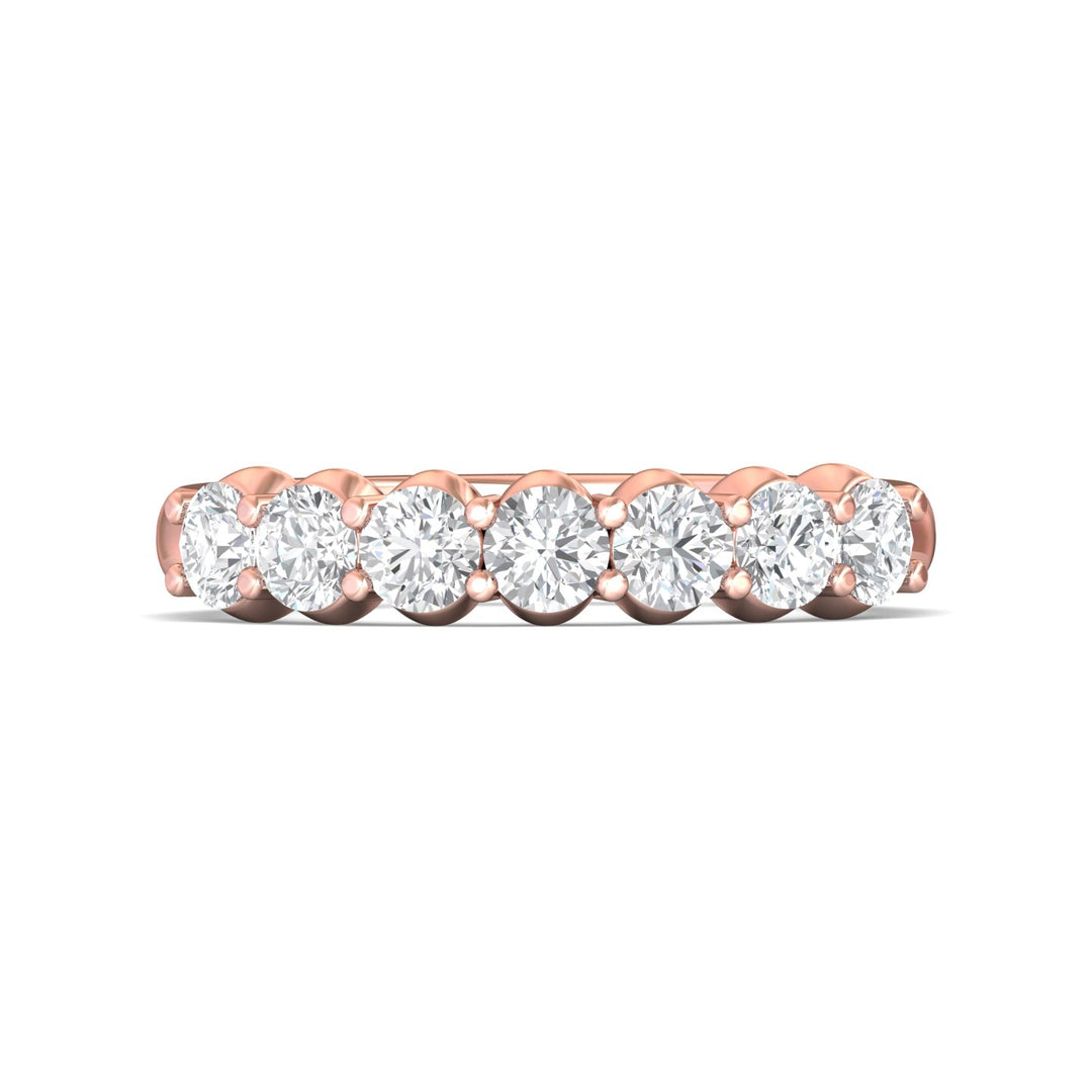 18K Gold Pink Channel/Shared Prong Wedding Band from the Channel/Shared Prong collection - DWBSP2-1.00_18KP