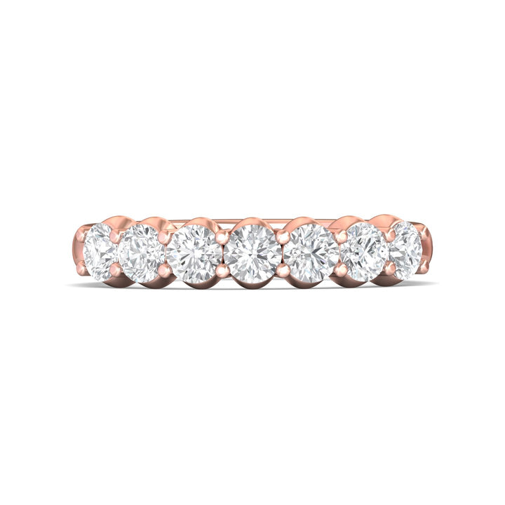 14K Gold Pink Channel/Shared Prong Wedding Band from the Channel/Shared Prong collection - DWBSP2-1.00_14KP