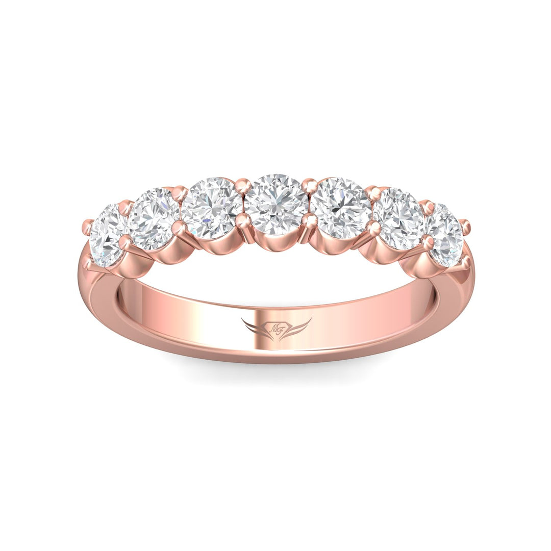 14K Gold Pink Channel/Shared Prong Wedding Band from the Channel/Shared Prong collection - DWBSP2-1.00_14KP