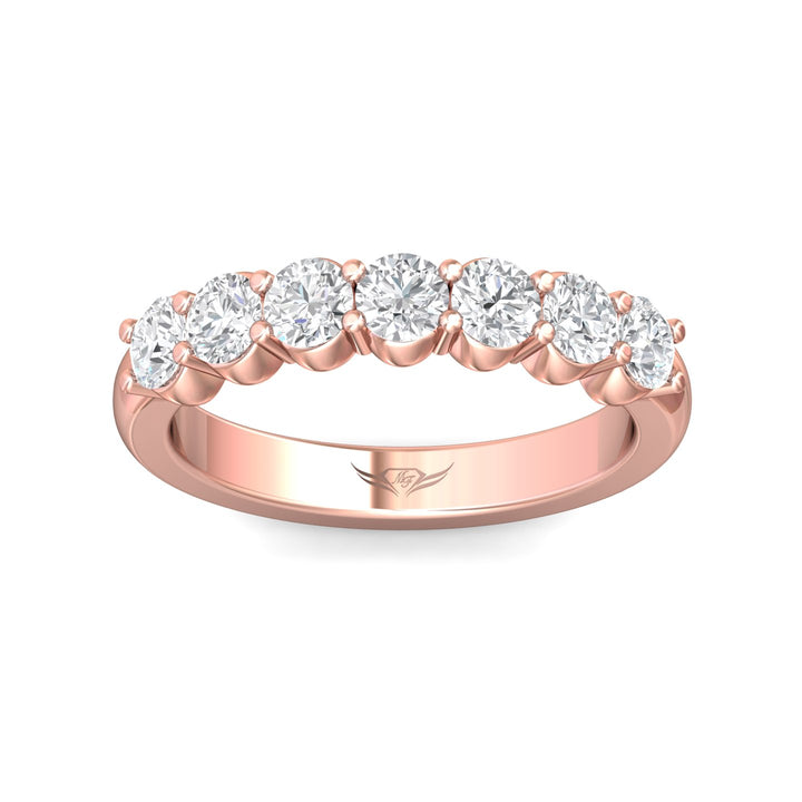 18K Gold Pink Channel/Shared Prong Wedding Band from the Channel/Shared Prong collection - DWBSP2-1.00_18KP