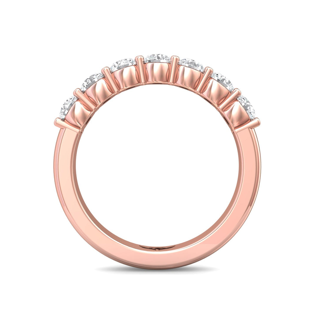 18K Gold Pink Channel/Shared Prong Wedding Band from the Channel/Shared Prong collection - DWBSP2-1.00_18KP
