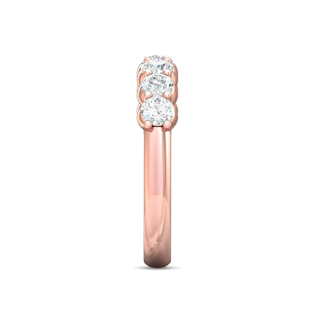 14K Gold Pink Channel/Shared Prong Wedding Band from the Channel/Shared Prong collection - DWBSP2-1.00_14KP