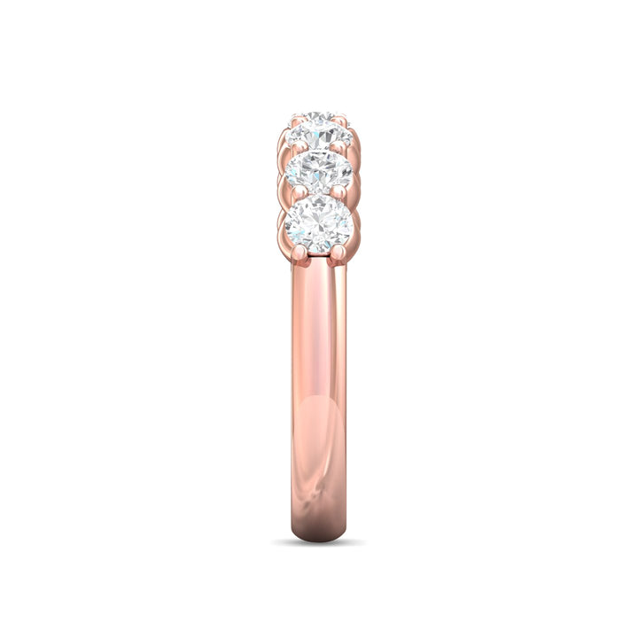 18K Gold Pink Channel/Shared Prong Wedding Band from the Channel/Shared Prong collection - DWBSP2-1.00_18KP
