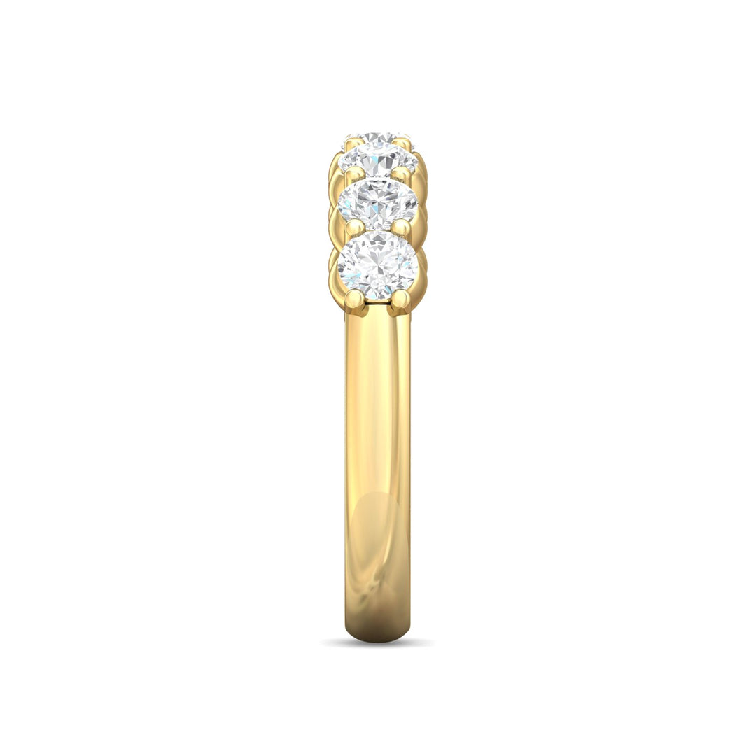 14K Gold Yellow Channel/Shared Prong Wedding Band from the Channel/Shared Prong collection - DWBSP2-1.00_14KY
