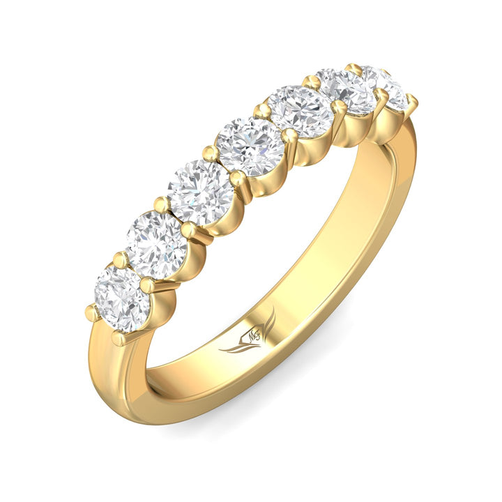 14K Gold Yellow Channel/Shared Prong Wedding Band from the Channel/Shared Prong collection - DWBSP2-1.00_14KY