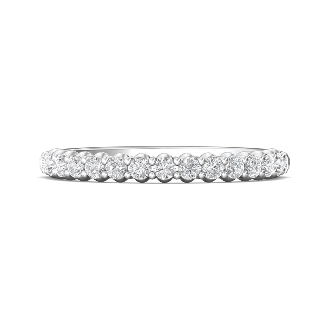 14K Gold White Channel/Shared Prong Wedding Band from the Channel/Shared Prong collection - DWBSP3-.35_14KW