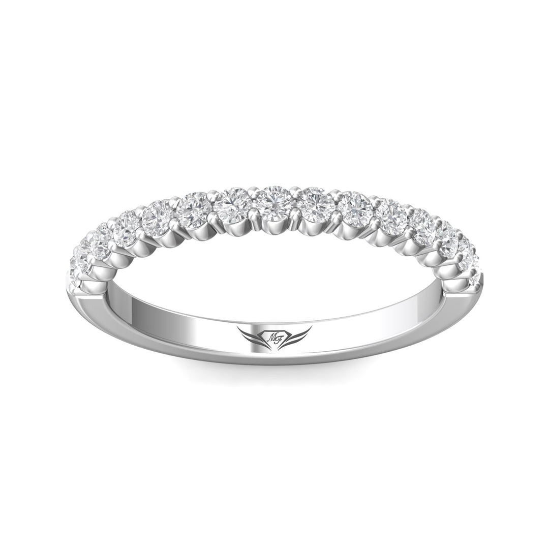 14K Gold White Channel/Shared Prong Wedding Band from the Channel/Shared Prong collection - DWBSP3-.35_14KW