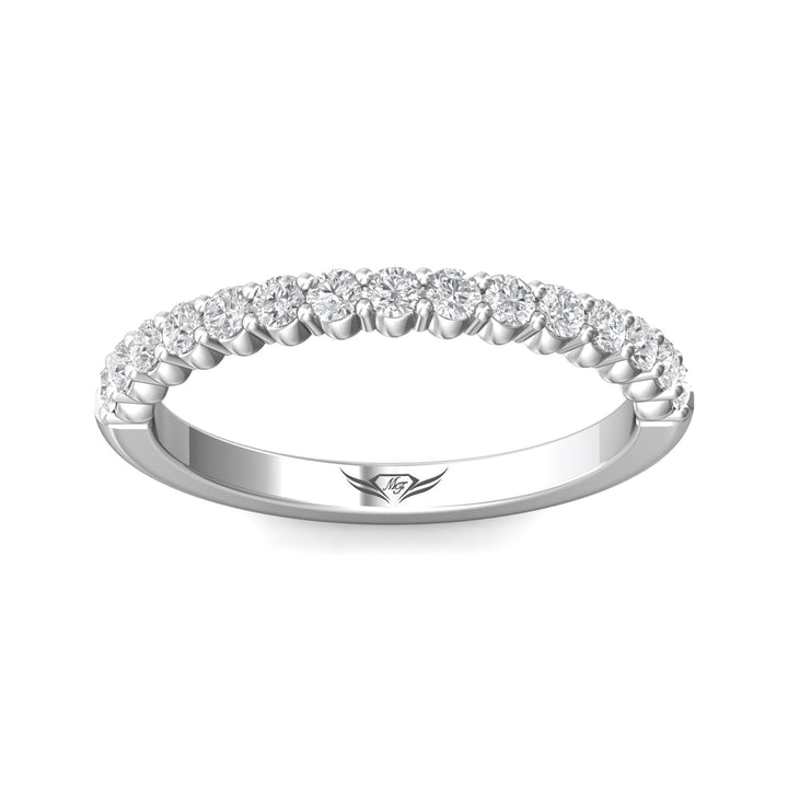 Platinum White Channel/Shared Prong Wedding Band from the Channel/Shared Prong collection - DWBSP3-.35_PlatW