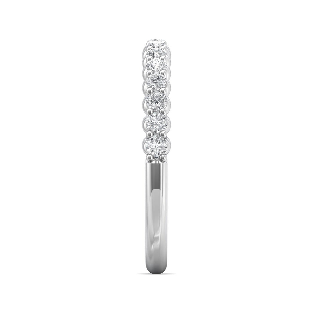 18K Gold White Channel/Shared Prong Wedding Band from the Channel/Shared Prong collection - DWBSP3-.35_18KW