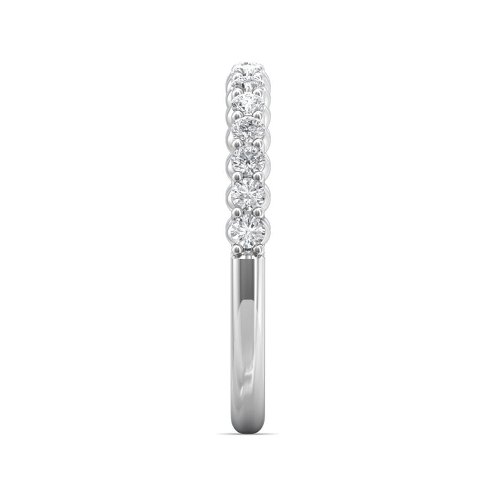 18K Gold White Channel/Shared Prong Wedding Band from the Channel/Shared Prong collection - DWBSP3-.35_18KW