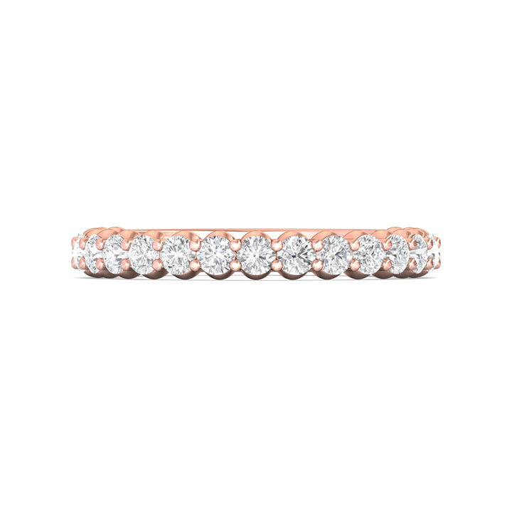 14K Gold Pink Channel/Shared Prong Wedding Band from the Channel/Shared Prong collection - DWBSP3-.50-1_14KP