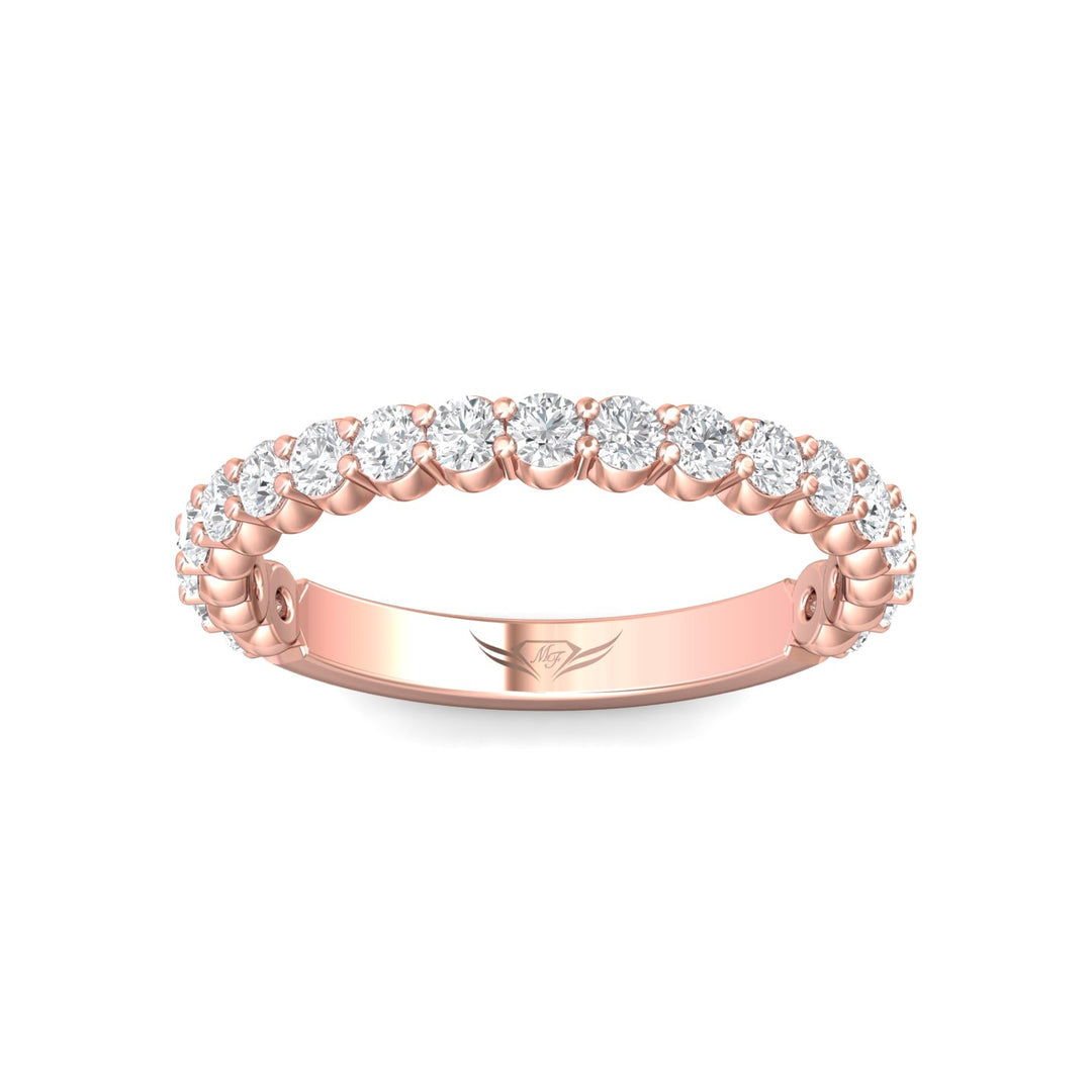 14K Gold Pink Channel/Shared Prong Wedding Band from the Channel/Shared Prong collection - DWBSP3-.50-1_14KP