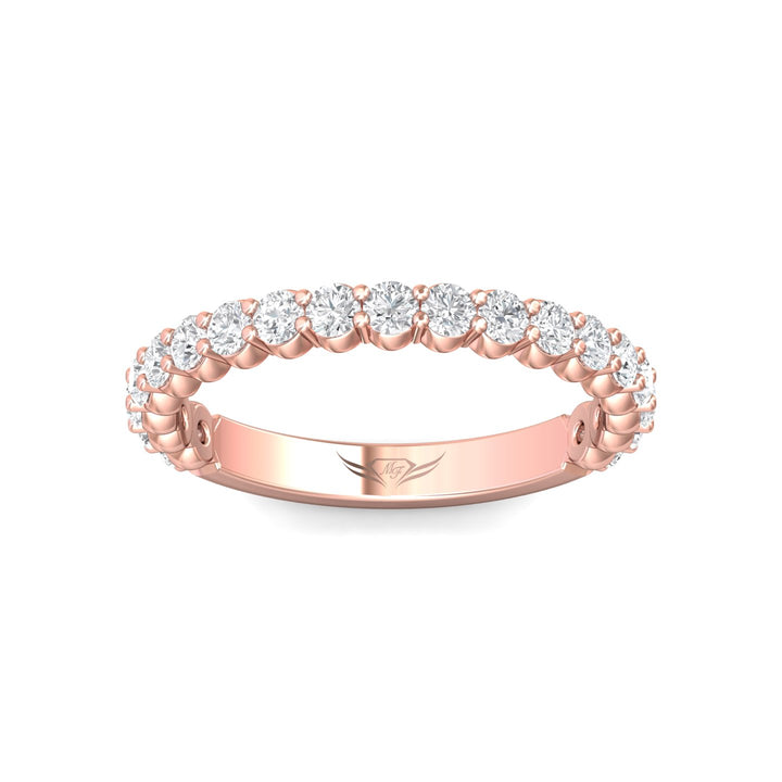 14K Gold Pink Channel/Shared Prong Wedding Band from the Channel/Shared Prong collection - DWBSP3-.50-1_14KP