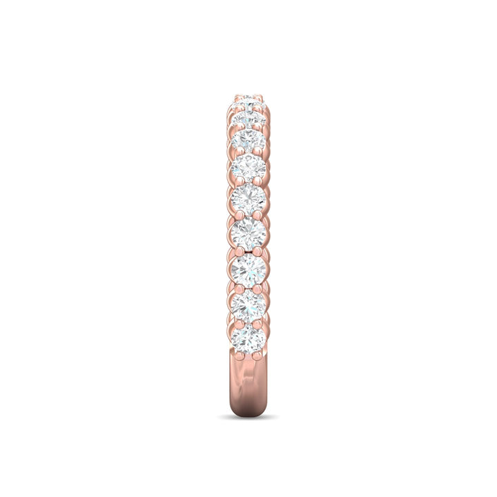18K Gold Pink Channel/Shared Prong Wedding Band from the Channel/Shared Prong collection - DWBSP3-.50-1_18KP