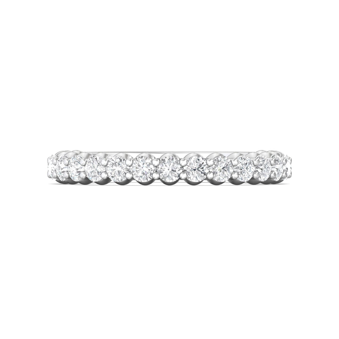 14K Gold White Channel/Shared Prong Wedding Band from the Channel/Shared Prong collection - DWBSP3-.50-1_14KW
