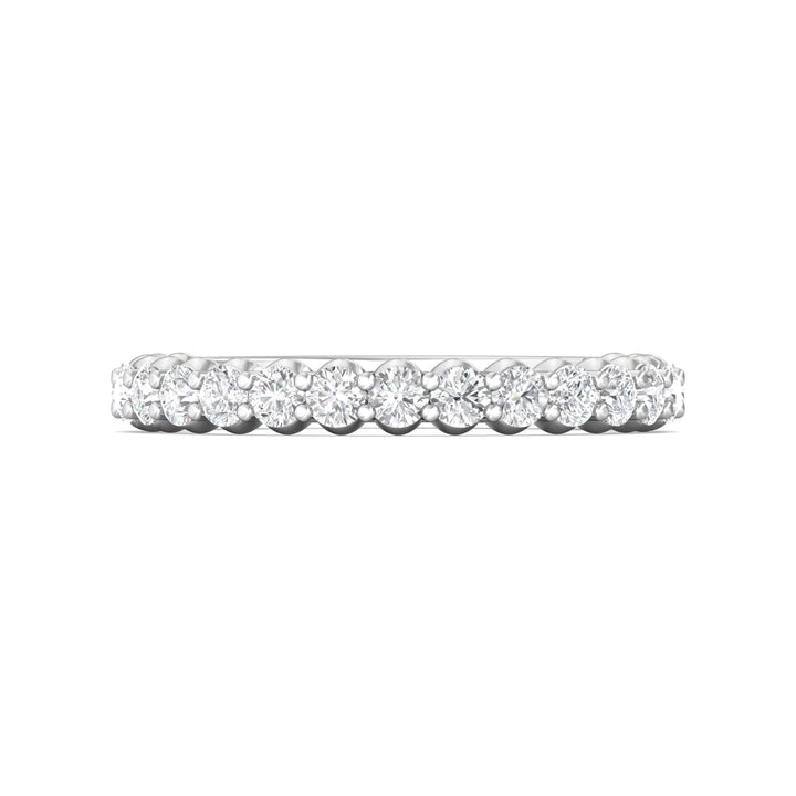 14K Gold White Channel/Shared Prong Wedding Band from the Channel/Shared Prong collection - DWBSP3-.50-1_14KW