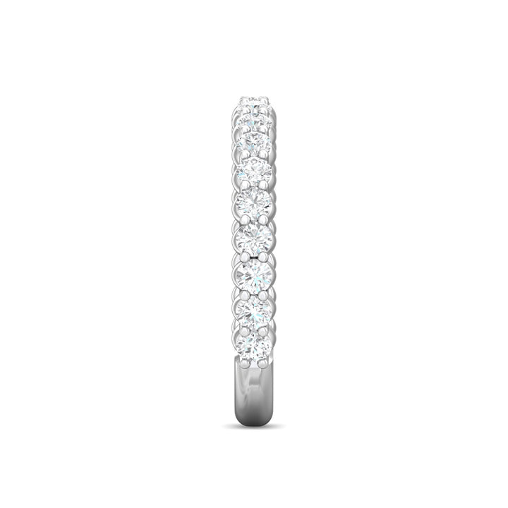 18K Gold White Channel/Shared Prong Wedding Band from the Channel/Shared Prong collection - DWBSP3-.50-1_18KW