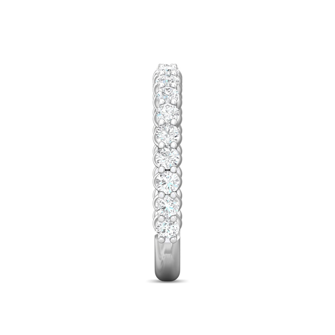 14K Gold White Channel/Shared Prong Wedding Band from the Channel/Shared Prong collection - DWBSP3-.50-1_14KW