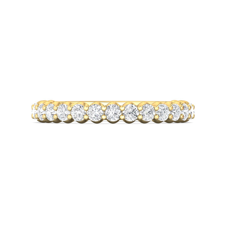 18K Gold Yellow Channel/Shared Prong Wedding Band from the Channel/Shared Prong collection - DWBSP3-.50-1_18KY