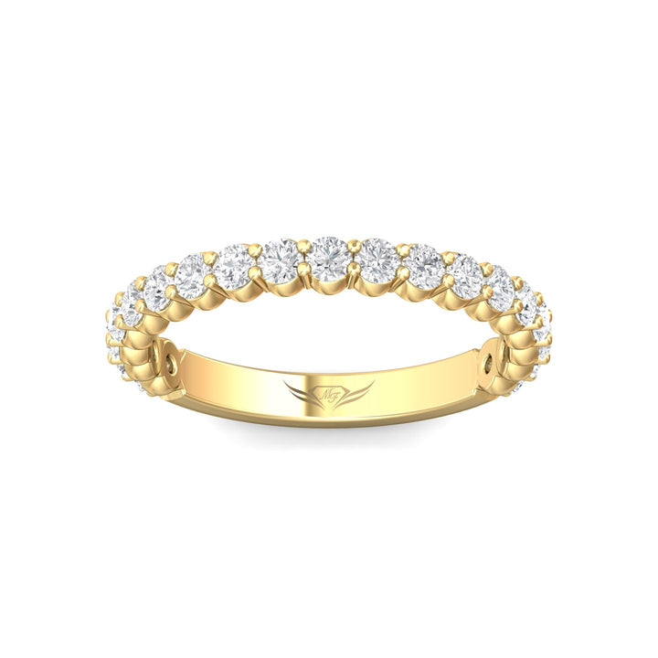 18K Gold Yellow Channel/Shared Prong Wedding Band from the Channel/Shared Prong collection - DWBSP3-.50-1_18KY